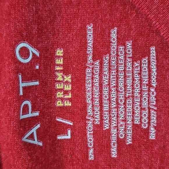 APT.9 Red V-neck Long Sleeve Tee - Picture 9 of 9